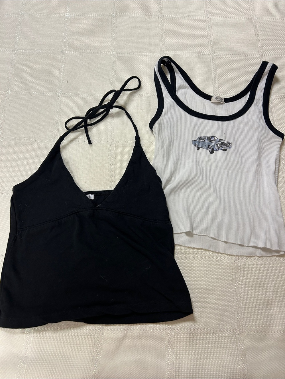 Women's Black Halter Tank Top - Sleek Black Summer Staple set